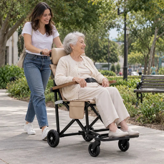 Padded Folding Transport Chair for Easy Outings